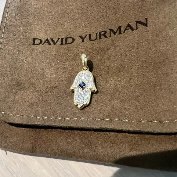 David Yurman Gold and Diamonds Hamsa Pendant - Picture 3 of 11